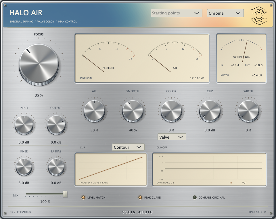 The actual interface of HALO AIR