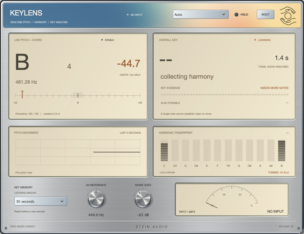The actual interface of KEYLENS