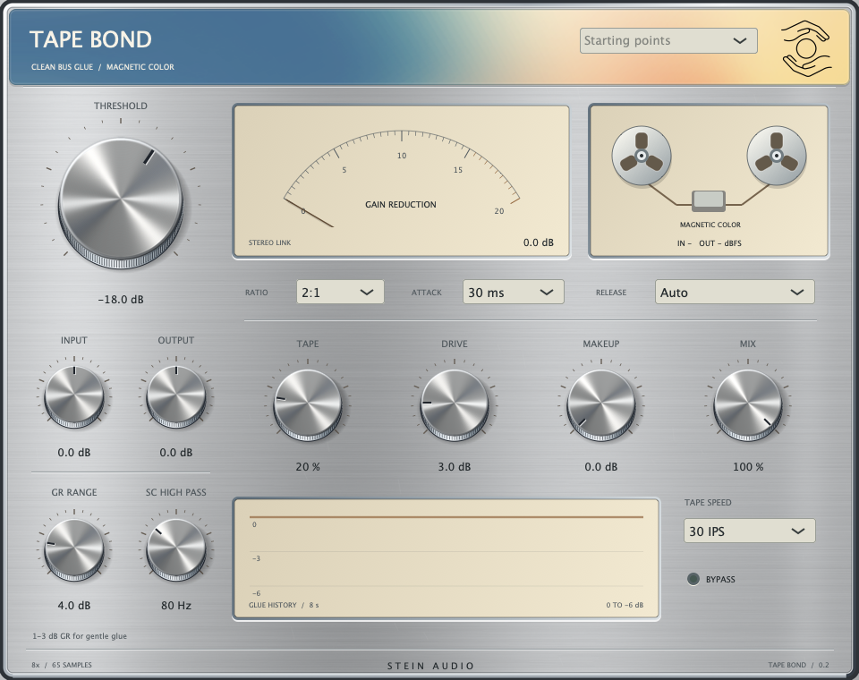 The actual interface of TAPE BOND